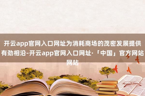 开云app官网入口网址为消耗商场的茂密发展提供有劲相沿-开云app官网入口网址·「中国」官方网站